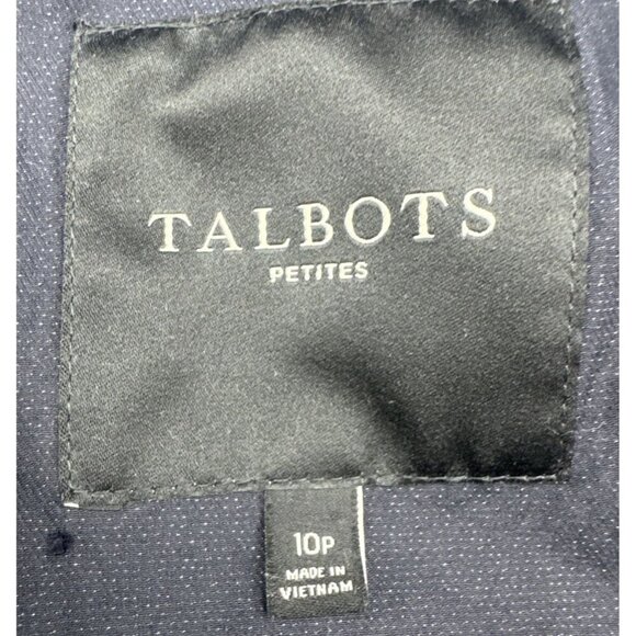 Talbots Women’s Navy Blue Full Zip Up Hooded Lightweight Jacket Sz Petite 10 - Picture 8 of 12